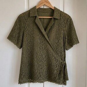 Olive Ruffle Blouse
